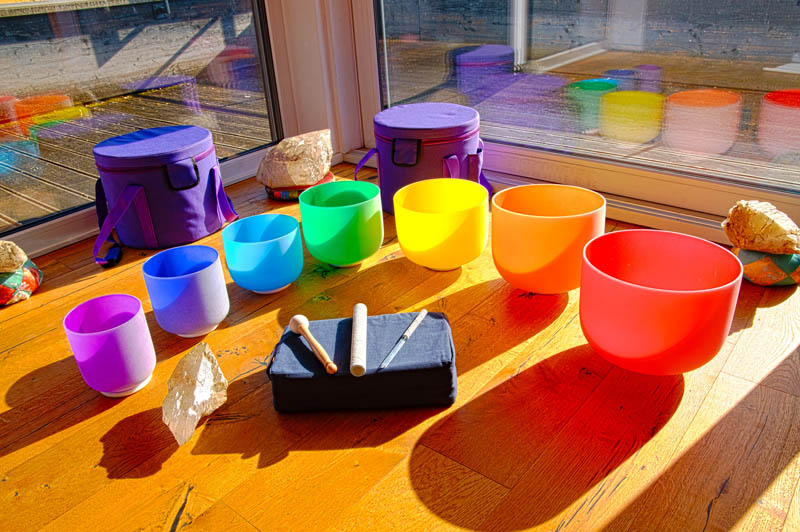 Chakra Kristallklangschalen-Set