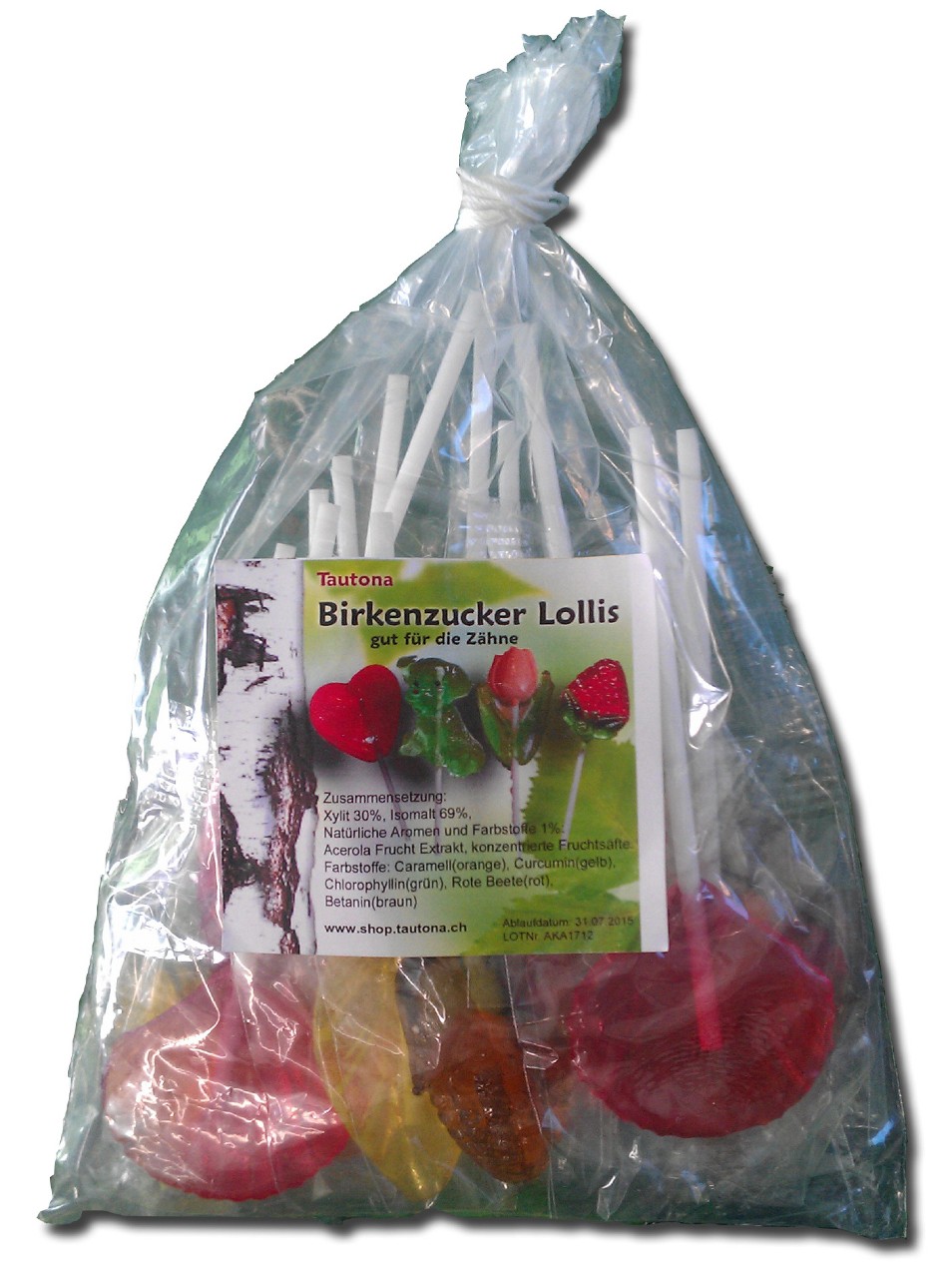 Birkenzuckerlollis, 15 Stk. assortiert